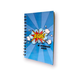 Cuaderno A5 Anillado Tapa Flexible 13.5 X 19 Cm. Sf.n3 . Jesus Mi Verdadero Heroe