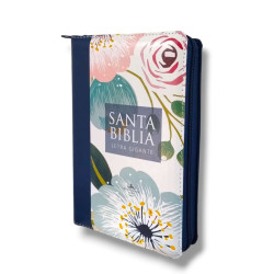 Biblia Letra Gigante Rvr 1960. 066clgipjrzti. Azul Con Flores