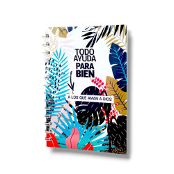 Cuaderno A5 Anillado Tapa Flexible 13.5 X 19 Cm. Sf.n3 Todo Ayuda Para Bien. B3018