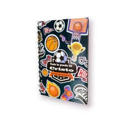 Cuaderno A5 Anillado Tapa Flexible 13.5 X 19 Cm. Sf.n3 Todo Lo Puedo En Cristo.