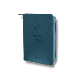 Biblia Mediana Nvi  One Tone Azul Con Cierre.