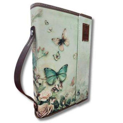 Biblia Reina Valera 1960 Exquisita – Con Concordancia – Letra 11.5 Pts– Tapa Pu – Mariposas En Primavera – Con Manija Y Broche