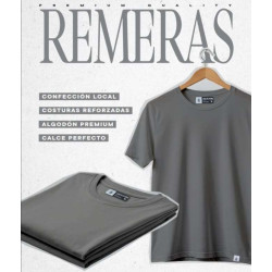 Remera Xl Gris Oscuro Lisa. Rma-g09 Jdc