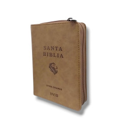Biblia Letra Grande Nvi 0020lg. Con Cierre. Bolsillo One Tone Marron Claro