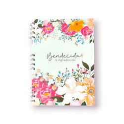 Cuaderno Mediano Anillado Tapa Flexible Sf N2. Bendecida Y Agradecida. B 2010