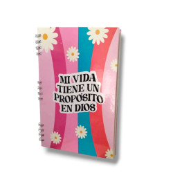Cuaderno A4  Anillado Tapa Dura Sf. Mi Vida Tiene Un Proposito En Dios. A 113