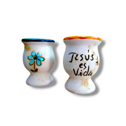 Mate De Ceramica Rustica. Jesus Es Vida