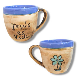 Tazon De Ceramica Rustico  Jesus Es Vida
