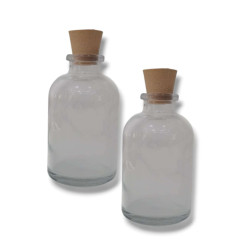Botella De Vidrio De 30cc Con Tapa De Corcho. Porta  Aceite