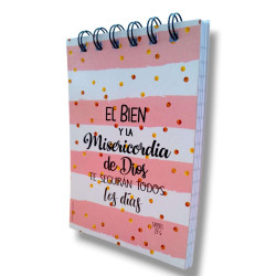 Anotador Anillado Mediano S.f. Tapa Flexible. El Bien Y La Misericordia De Dios...c26