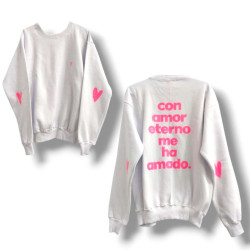 Buzo S Con Amor Eterno Me Ha Amado Color Blanco. Carpi
