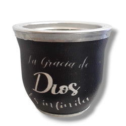 Mates De Vidrio Con Cuerina  La Gracia De Dios Es Infinita.