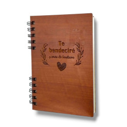 Cuaderno A5 Tapa De Madera Te Bendecire.m 353 Sf