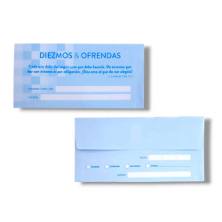 Sobres De Diezmo X 100 Un.  Cada Uno Debe Dar Segun Crea Que Deba Hacerlo... Celeste