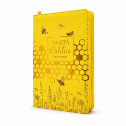 Biblia Reina Valera 1960 – Con Concordancia – Letra 11.5 Pts – Palabras De Jesús En Rojo – Cierre – Amarillo Abejas