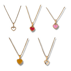Cadena Con Dije Corazon Dorada.
