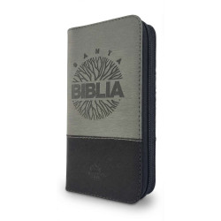 Biblia Reina Valera 1960 Con Cierre Color Azul/beige Canto Plateado