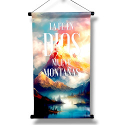 Banner Mediano La Fe En Dios Mueve Montañas.