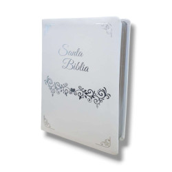Biblia Letra Gigante Rvr60 Blanca. Canto Plateado.