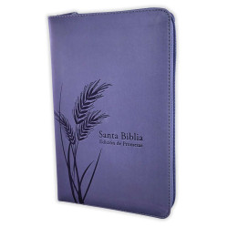 Santa Biblia De Promesas Tamaño Manual Rvr 1960 – Letra Grande – Con Cierre – Imitación Piel Lavanda