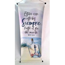 Banner Grande Mateo 28:20 Frasco