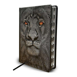 Biblia Rvr 1960 León De Judá 3d. Tapa Pu gris.