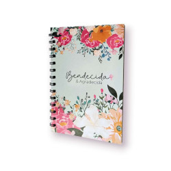 Cuaderno A5 Anillado Tapa Flexible 13.5 X 19 Cm. Sf.n3 Bendecida Y Agradecida