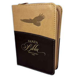 Biblia Reina Valera 1960 -con Cierre E Índice-tapa Imitación Piel -colección Expresión Aguila Cafe/cafe