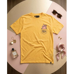 Remera Xl Guarda Tu Corazon. Amarilla. Jdc