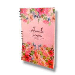Cuaderno A4 Anillado Tapa Flexible Sf N1. Amada Y Elegida Por Dios.