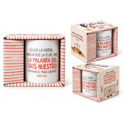 Taza Ceramica. La Palabra De Dios Permanece. Isaias 40:8. Biblia Y Manos. Caja.