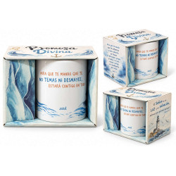 Taza Ceramica.  Mira Que Te Mando. Josue 1:9. Caja