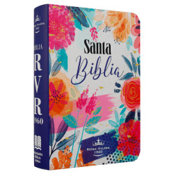Biblia Reina Valera 1960 · 7x11 Cm · Letra 7 Pt · Bolsillo · Flores Acuarelas