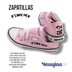 Zapatillas El En Mi. Lona Rosa. Talle 39