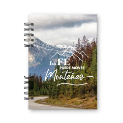 Cuaderno A5 Tapa Dura Sf. 100 Hojas. N3. La Fe Puede Mover Montañas. A310