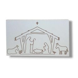 CUADRO NAVIDEÑO PESEBRE. 22 x 12 x 2 cm.